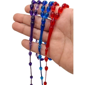 Han Ticarethane Gözyaşı Damla Model 3 Adet Toz Kehribar Tesbih Seti