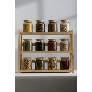 Pure Bambu Kapaklı 12'li Cam Kavanoz Seti 290 cc