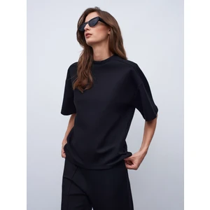 31975 Kısa Kollu Oversize T-Shirt-Siyah