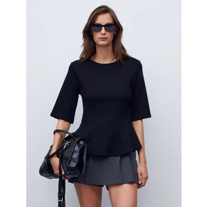 32077 Peplum Top-Siyah