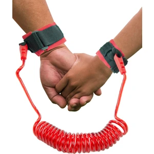 İhvan Online Hac Umre Çocuk Güvenlik Bilekliği Kayıp Önleyici Spiral Kordon - Kırmızı