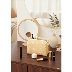 Gogidigo Aradığın o Premium Papatya Desen Makyaj Çantası-Makyaj Organizer