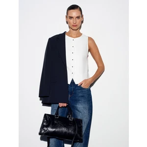 50528 Pens Detaylı Yelek-Beyaz