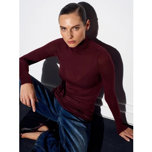 32277 Balıkçı Yaka Kaşmir Bluz-Bordo