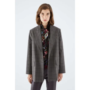 Ekoseli Kadın Ceket Standart Renk K2116044_089