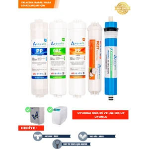 Hyundai Su Arıtma Cihazı Hnd-35 Ve Hw-100 Up Uyumlu 5li Filtre Seti