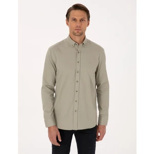 Pierre Cardin Erkek Su Yeşili Regular Fit Uzun Kollu Gömlek 50316736-VR048