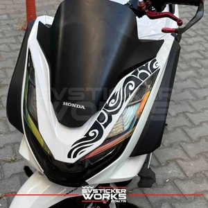 Honda Pcx 2021-2024 Far Üstü Desen Sticker Dekor Etiket Modeli