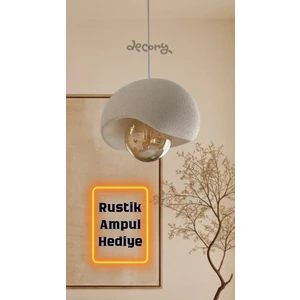 Beton Görünümlü Tekli Sarkıt Avize, Iskandinav Tarzı Bohem Sarkıt Avize (Bioplastik) E27