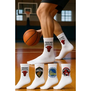 4'lü Karakterli Renkli Desenli Spor Kolej Çorap 4 Çift