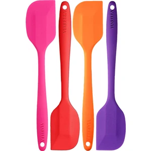 4lü Silikon Spatula Seti Yanmaz Yapışmaz Çizmez Fuşya-Kırmızı-Turuncu-Mor  27cm
