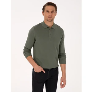 Pierre Cardin Erkek Duman Slim Fit Polo Yaka Düğmeli Triko Kazak 50318036-VR210