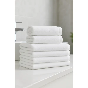 Beyaz Otel Banyo Havlusu 10 Adet 70 x 140  cm  480 Gram  Pamuk