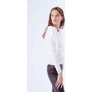 Fırfır Ve Büzgü Detaylı Bluz Kemik K2113045_019