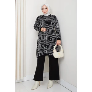 Simli Triko Tunik Pantolon Takım