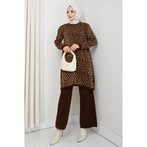 Simli Triko Tunik Pantolon Takım