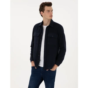 Pierre Cardin Erkek Lacivert Comfort Fit Uzun Kollu Gömlek 50316739-VR033