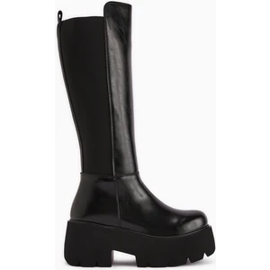 Lidia Siyah Platform Topuklu Kadın Çizme