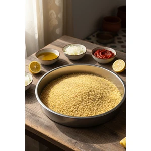 YUNUSOĞLU HOME Çiğ Köfte Sinisi - Paslanmaz Çelik 40 cm – Derin Orta Boy Yuvarlak Tepsi