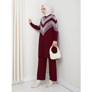 Simli Triko Tunik Pantolon Takım