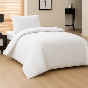 Gön Ev Tekstili Beyaz Tek Kişilik Nevresim Takımı %100 Pamuk (63 Tel Sıkı Dokuma)