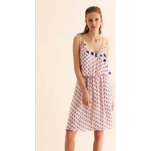 Sırt Detaylı Günlük Elbise Pembe Y9911017_038