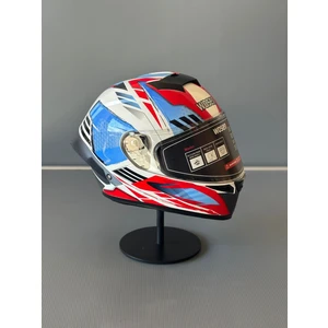 WS-602 Güneş Gözlüklü Full Face Kask (Şeffaf Vizörlü) White K6 (602)