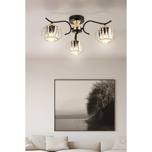 Aren 3’lü Plafonyer Avize – Kristal Taşlı Modern Dekoratif Aydınlatma
