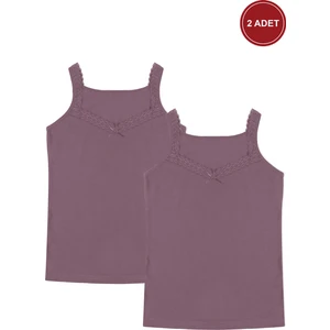 Koza İç Giyim Kadın 2'li Dantel Detaylı Atlet