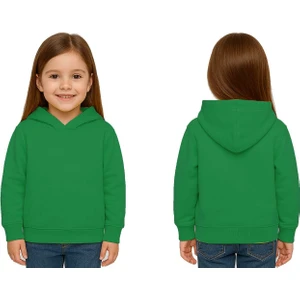 Unisex Düz Baskısız Çocuk Sweatshirt Kapüşonlu 3 Iplik Şardonlu Kumaş