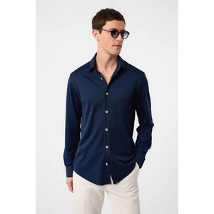 Lacivert Slim Fit Erkek Gömlek