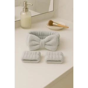 Mikrofiber Welsoft Saç Bandı ve Bileklik Seti – Makyaj & Yüz Yıkama Için