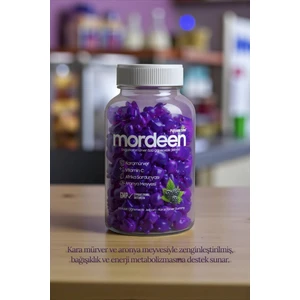 Psilyum Slim Mordeen Jelibon Bağışıklık Desteği – Kara Mürver, C Vitamini, Aronya, Afrika Sardunyası – 60 Adet