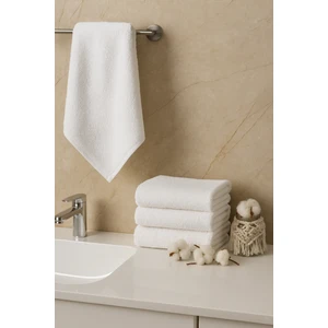 Gön Ev Tekstili Beyaz El Yüz  Havlusu Otel Havlusu 10 Adet %100 Pamuk 200 gr  50 x 90 cm