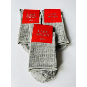 Kadın Diyabetik Çorap Gri Renk 3'lü Diyabet Çorabı