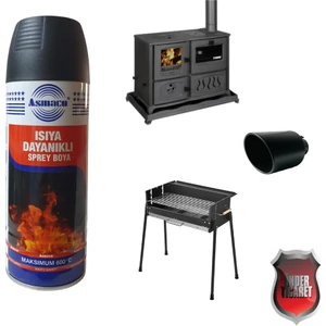 Isıya Dayanıklı Sprey Boya Siyah - Egzoz Soba Mangal 400 ml
