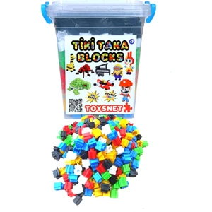 Tik Tak Eğitici Bloklar Oyun Seti 6 Renk 600 Parça Kare Saklama Kutusunda !!