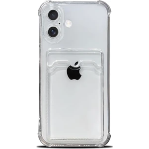 Apple iPhone 17 Uyumlu Kılıf Kartlık Bölmeli Arkası Şeffaf Soft Dayanıklı Kılıf Kapak