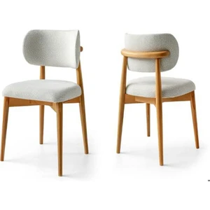 Bohem 2'li  Ahşap Ayaklı Silinebilir Kumaşlı Lugat Mutfak Yemek Sandalye