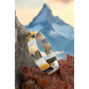 Sedef Doğal Taş Parlak Zirkonlu Roleks 8X11MM Bileklik