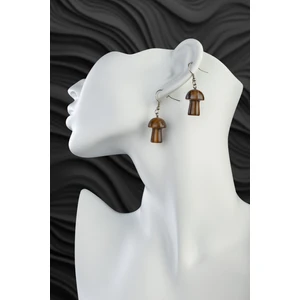 Kaplan Gözü Taşı Mantar Kesim Küpe