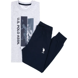 U.s. Polo Assn. Erkek Çocuk Gri Melanj Pijama Takım 50318566-VR086