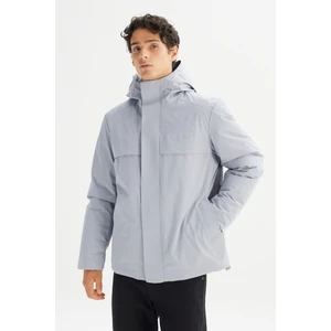 Relaxed Fit Rahat Kesim Kapüşonlu Cepli Şişme Mont