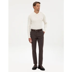 Pierre Cardin Erkek Koyu Kahverengi Slim Fit Kanvas Pantolon 50317228-VR084