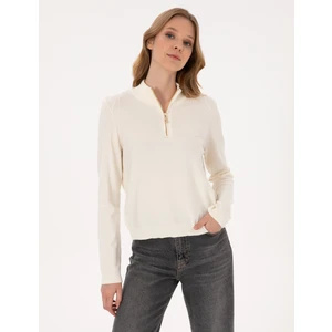 Pierre Cardin Kadın Ekru Slim Fit Kazak 50317114-VR019