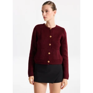 Bordo Kadın Hırka F5WL-HRK0404