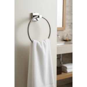 Sas Haus Krom Yuvarlak Halka Havlu Askılığı – Kare Topuzlu, Krom Kaplama, Dayanıklı Metal Askı (Yapıştır/vidala)