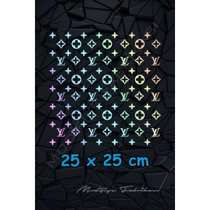 Lv Desen Kaplama Sticker - Araba -Motor - Kask - Hologram - 25X25 cm