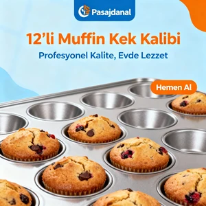 3 Adet 12’li Muffin Kek Kalıbı – Dayanıklı, Çok Amaçlı Fırın Kalıbı