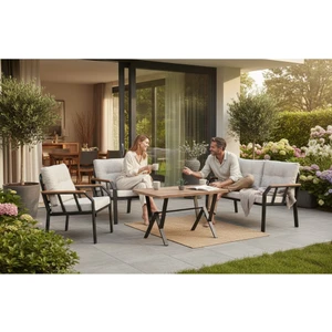 Tu Tienda NERGİZ 2+1+1+MASA(70X120) BAHÇE BALKON MUTFAK TAKIMI,KREM